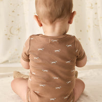 Organic Cotton Hudson Short Sleeve Bodysuit - Cosy Basil Spiced Childrens Bodysuit from Jamie Kay NZ