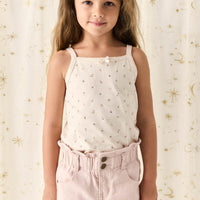 Organic Cotton Singlet - Ditsy Berry Rose Childrens Singlet from Jamie Kay NZ