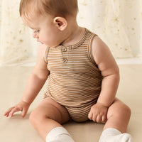 Pima Cotton Noah Playsuit - Spiced/Cloud Childrens Playsuit from Jamie Kay NZ