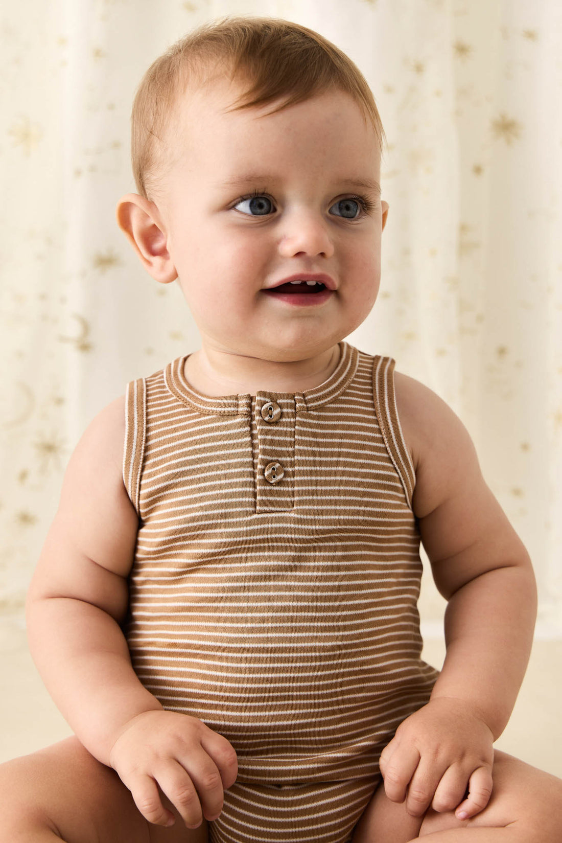 Pima Cotton Noah Playsuit - Spiced/Cloud Childrens Playsuit from Jamie Kay NZ