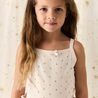 Organic Cotton Singlet - Ditsy Berry Rose Childrens Singlet from Jamie Kay NZ