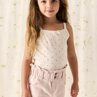 Organic Cotton Singlet - Ditsy Berry Rose Childrens Singlet from Jamie Kay NZ