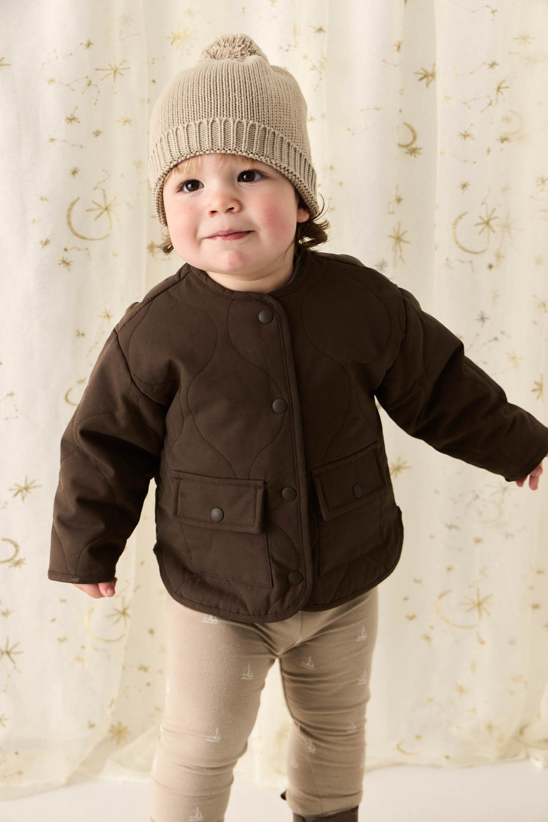 Arie Puffer Jacket - Dark Coffee Childrens Jacket from Jamie Kay NZ