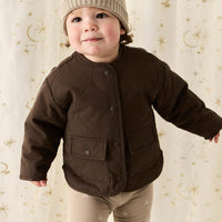 Arie Puffer Jacket - Dark Coffee Childrens Jacket from Jamie Kay NZ