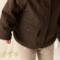 Arie Puffer Jacket - Dark Coffee Childrens Jacket from Jamie Kay NZ