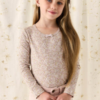 Organic Cotton Long Sleeve Top - Chloe Lilac Childrens Top from Jamie Kay NZ