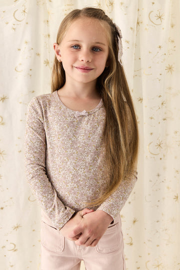 Organic Cotton Long Sleeve Top - Chloe Lilac Childrens Top from Jamie Kay NZ