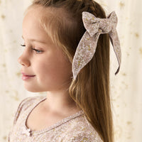 Organic Cotton Bow - Chloe Lilac Childrens Bow from Jamie Kay NZ