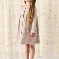 Organic Cotton Poppy Dress - Chloe Lilac Childrens Dress from Jamie Kay NZ