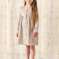 Organic Cotton Poppy Dress - Chloe Lilac Childrens Dress from Jamie Kay NZ