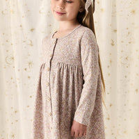 Organic Cotton Poppy Dress - Chloe Lilac Childrens Dress from Jamie Kay NZ