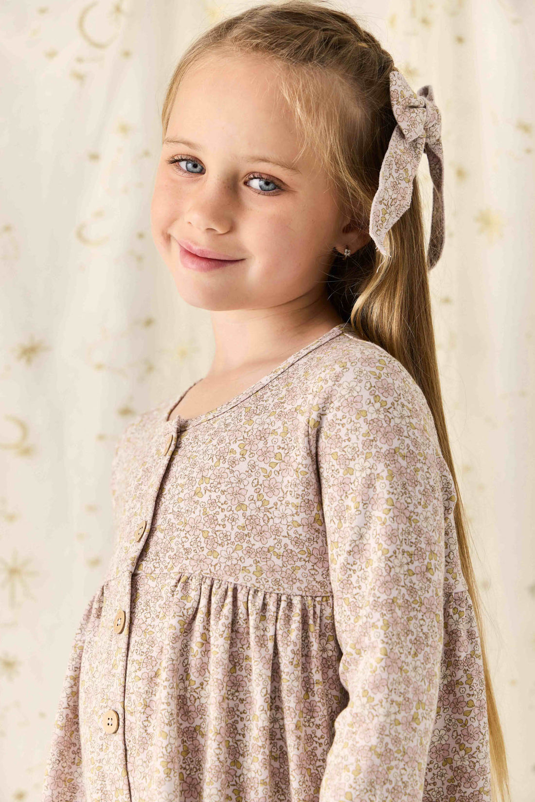 Organic Cotton Bow - Chloe Lilac Childrens Bow from Jamie Kay NZ