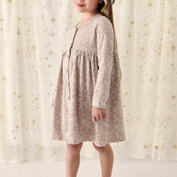 Organic Cotton Poppy Dress - Chloe Lilac Childrens Dress from Jamie Kay NZ