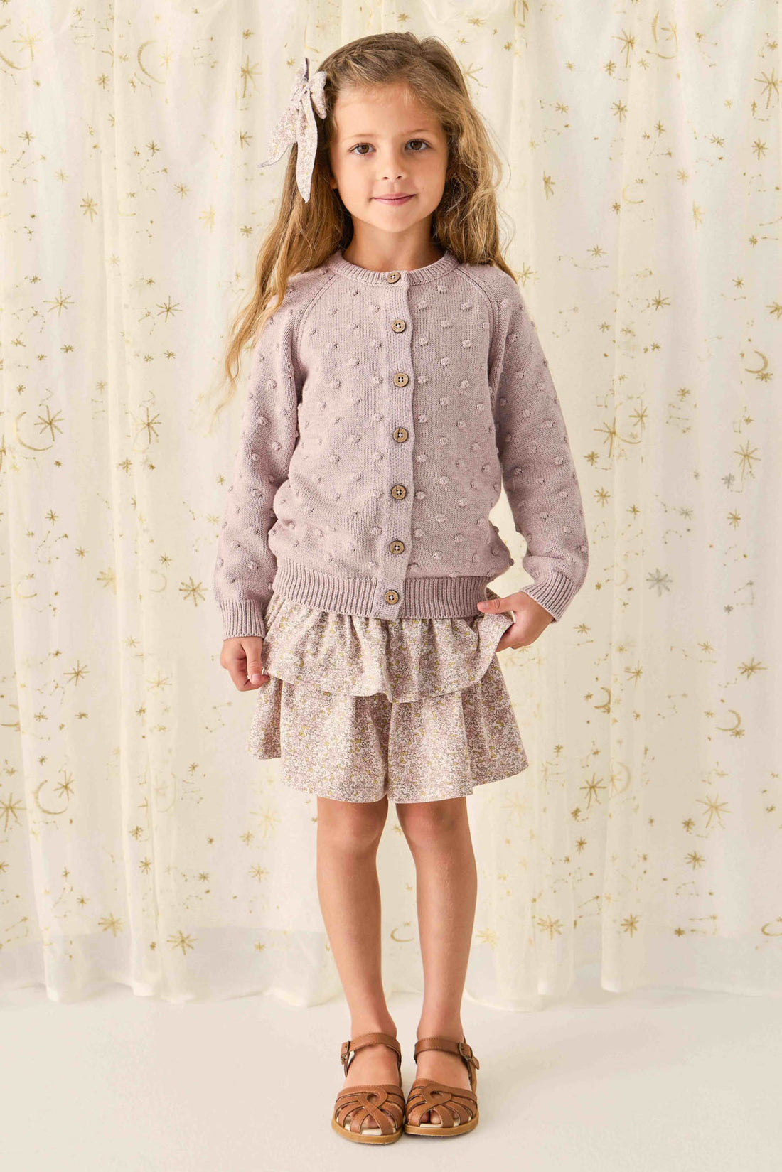 Simple Dotty Cardigan - Violet Marle Childrens Cardigan from Jamie Kay NZ