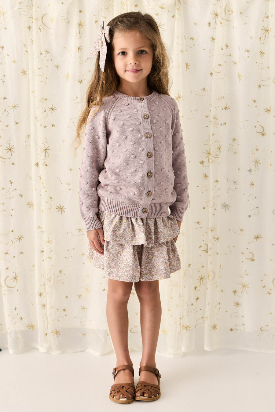 Organic Cotton Ruby Skirt - Chloe Lilac Childrens Skirt from Jamie Kay NZ