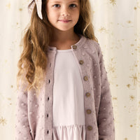 Simple Dotty Cardigan - Violet Marle Childrens Cardigan from Jamie Kay NZ