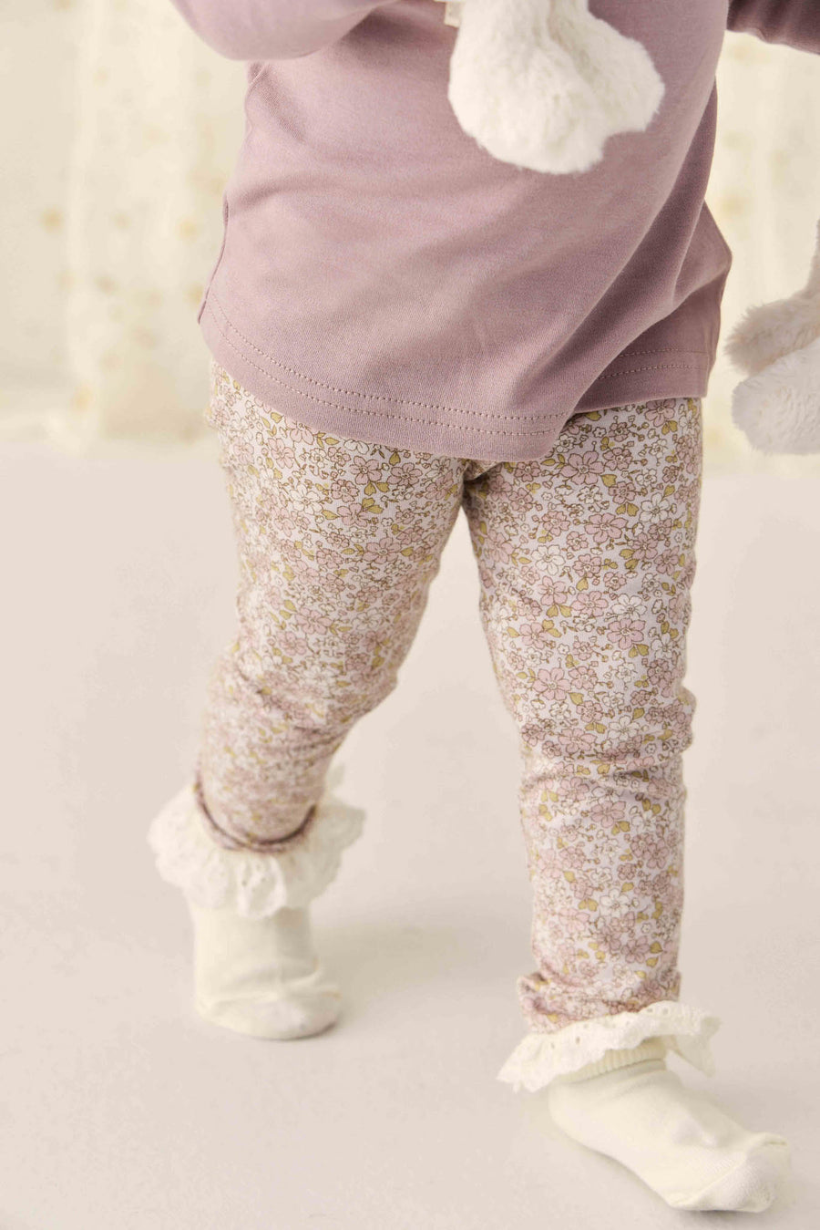 Organic Cotton Everyday Legging - Chloe Lilac Childrens Legging from Jamie Kay NZ