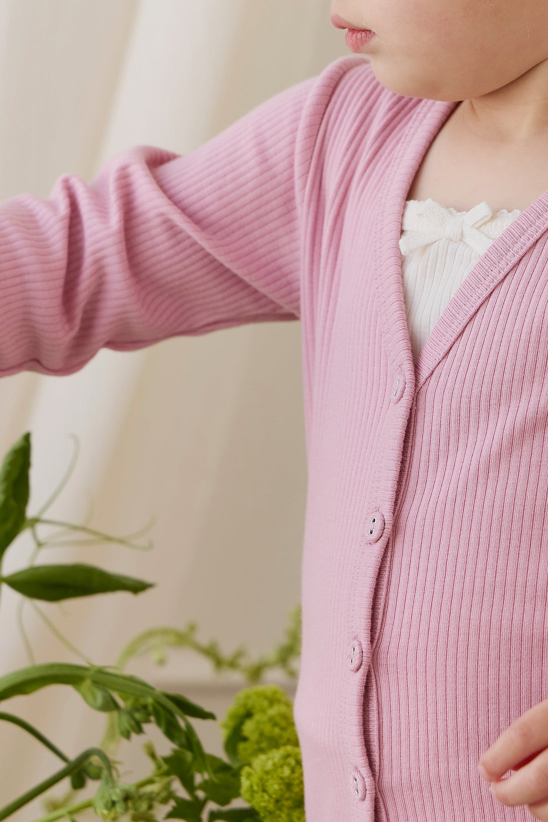 Organic Cotton Modal Cardigan - Vintage Violet Childrens Cardigan from Jamie Kay NZ