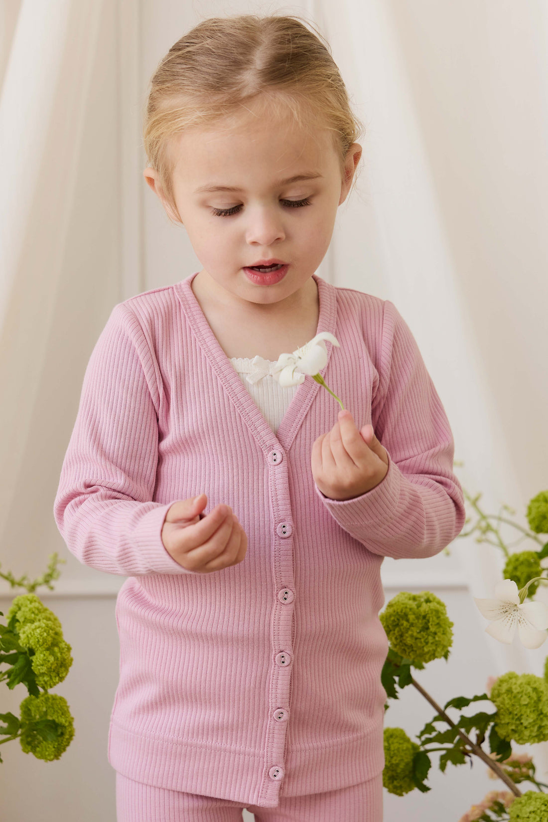 Organic Cotton Modal Cardigan - Vintage Violet Childrens Cardigan from Jamie Kay NZ