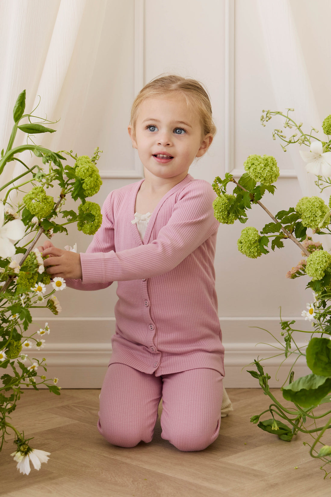 Organic Cotton Modal Cardigan - Vintage Violet Childrens Cardigan from Jamie Kay NZ
