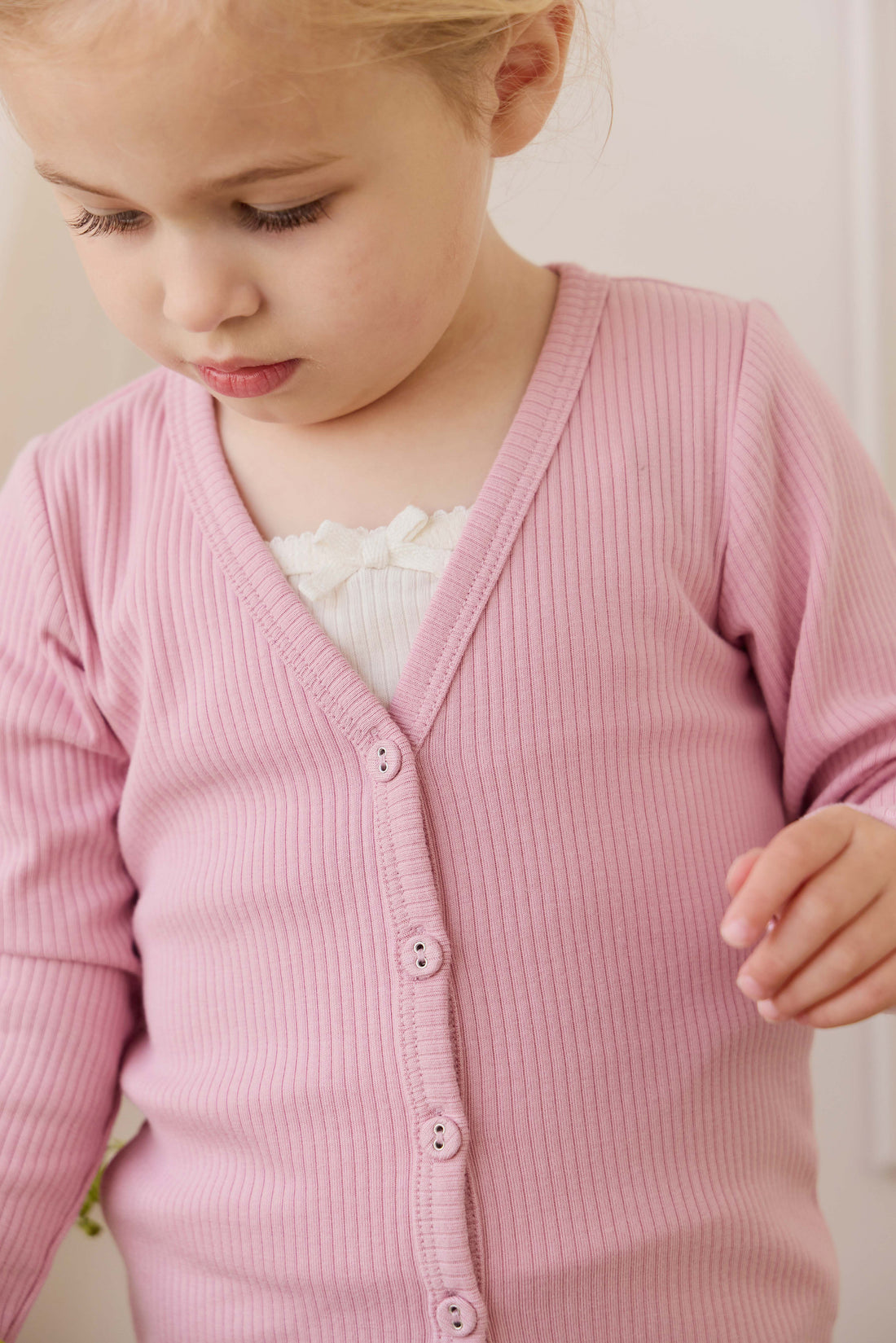 Organic Cotton Modal Cardigan - Vintage Violet Childrens Cardigan from Jamie Kay NZ