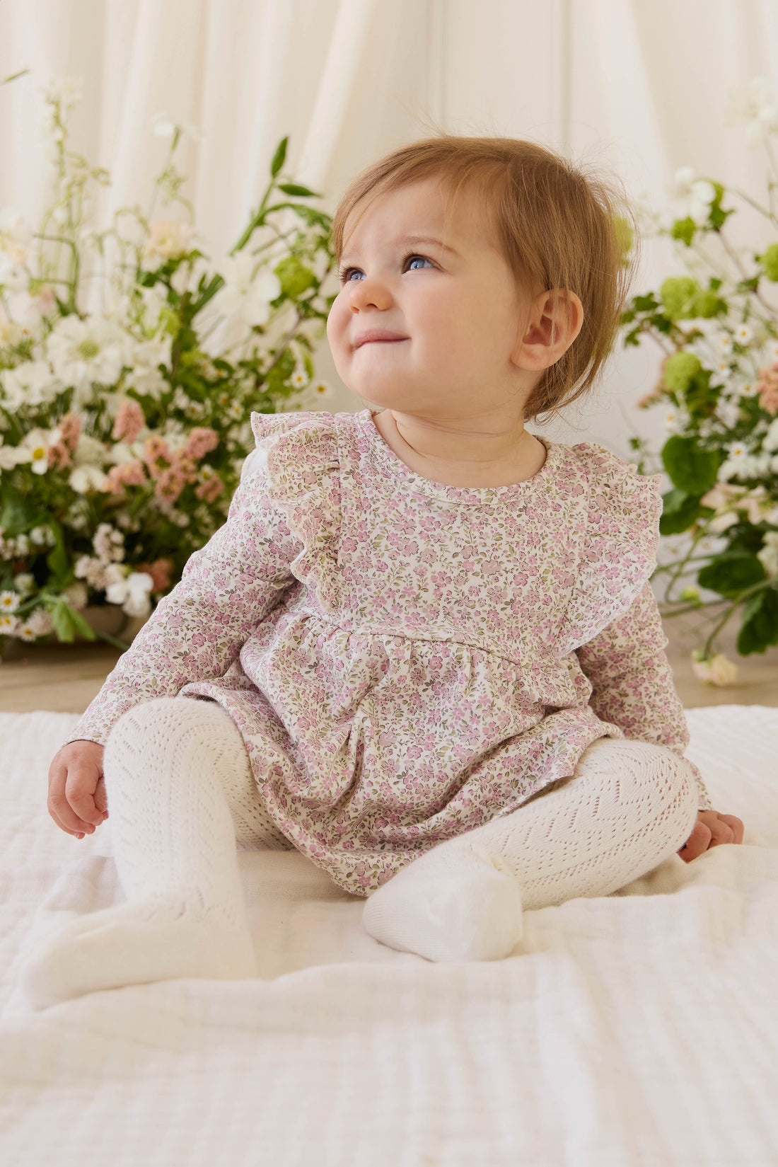 Organic Cotton Vivienne Playsuit - Tully Mauve Childrens Playsuit from Jamie Kay NZ