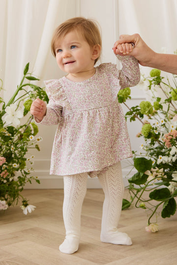 Organic Cotton Vivienne Playsuit - Tully Mauve Childrens Playsuit from Jamie Kay NZ