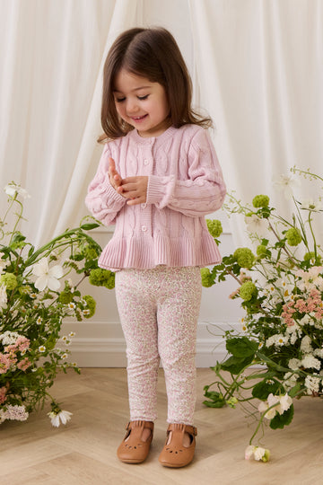 Organic Cotton Everyday Legging - Tully Mauve Childrens Legging from Jamie Kay NZ
