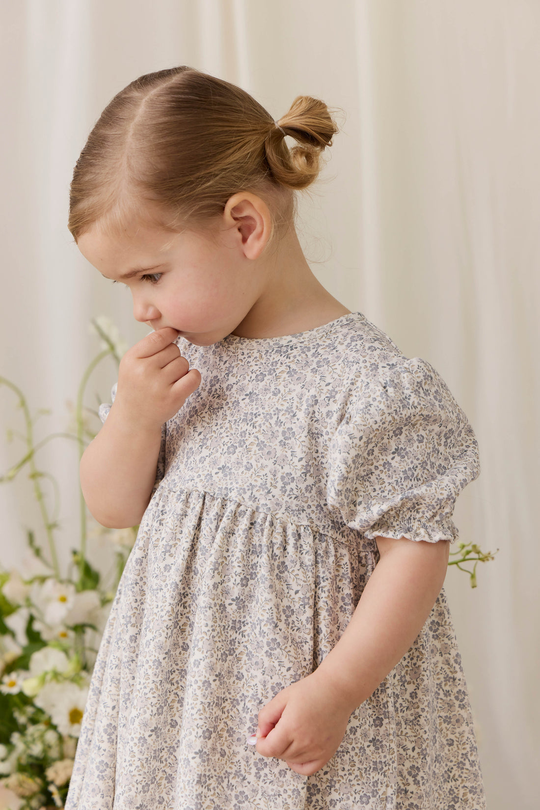 Organic Cotton Penny Dress - Tully Grey Childrens Dress from Jamie Kay NZ