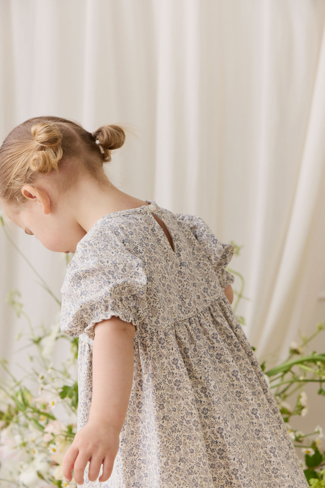 Organic Cotton Penny Dress - Tully Grey Childrens Dress from Jamie Kay NZ