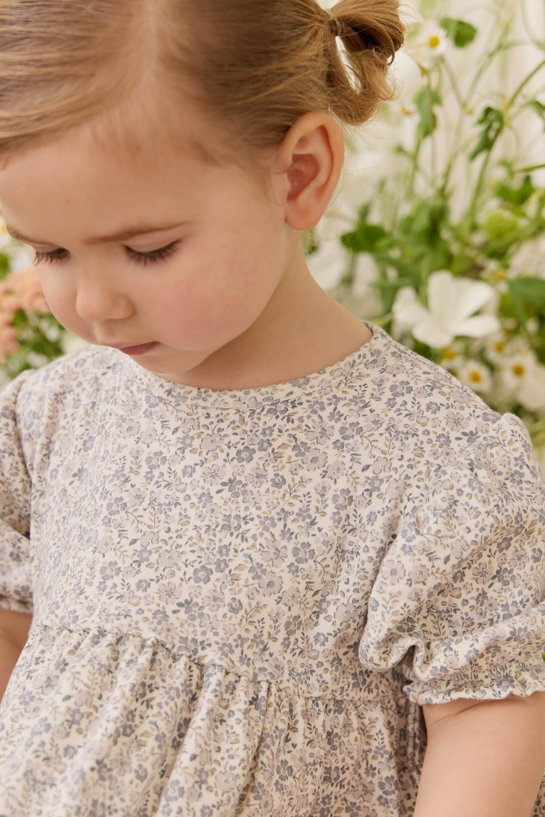 Organic Cotton Penny Dress - Tully Grey Childrens Dress from Jamie Kay NZ