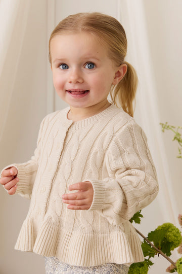 Harriet Cardigan - Vanilla Childrens Cardigan from Jamie Kay NZ