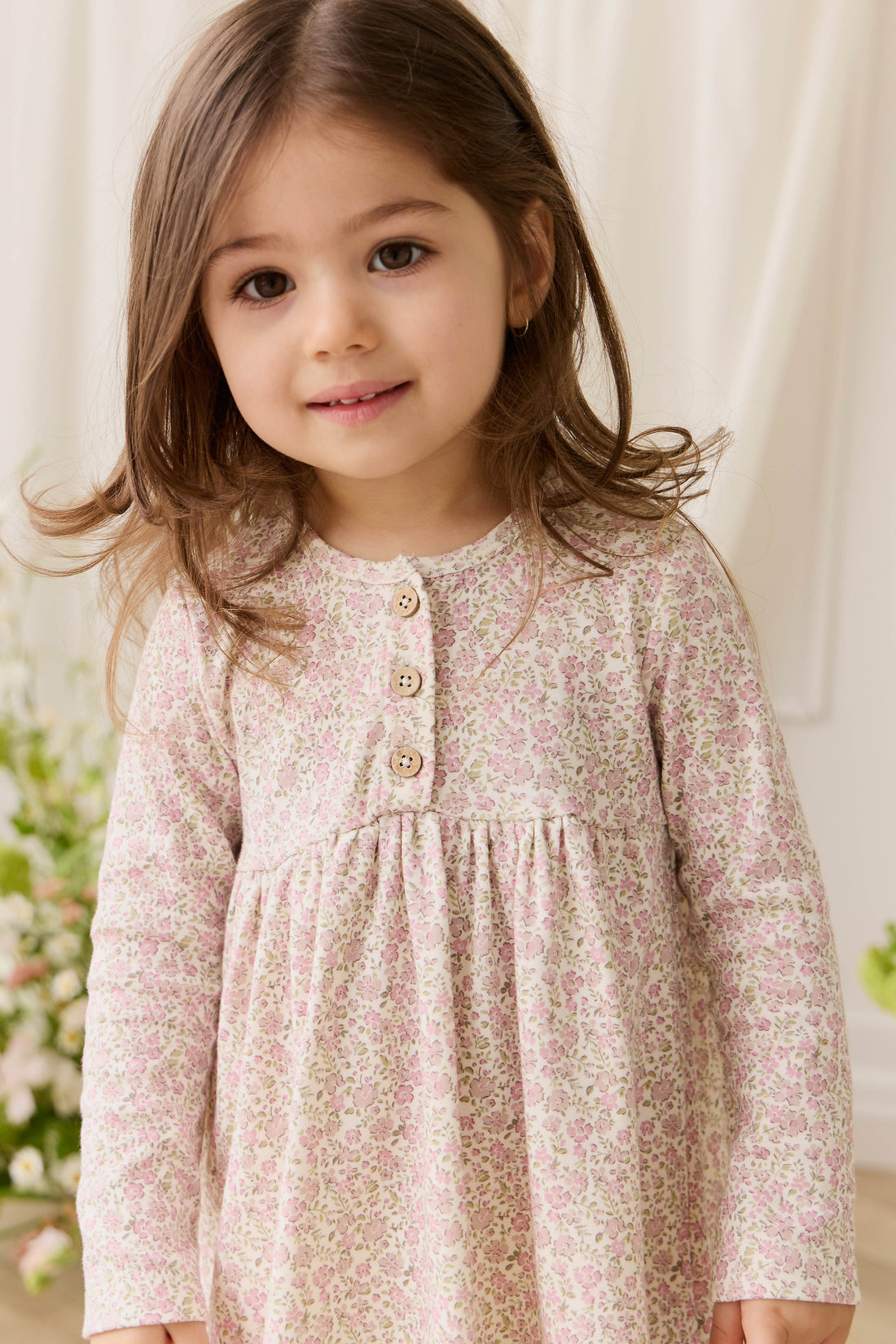 Organic Cotton Bridget Dress - Tully Mauve Childrens Dress from Jamie Kay NZ