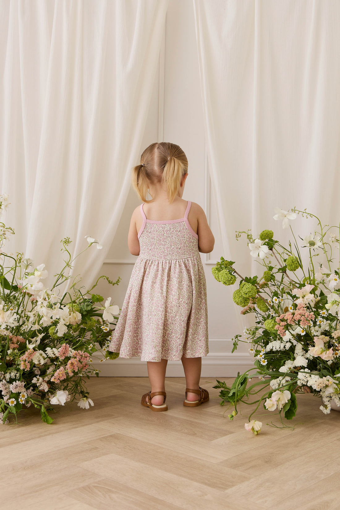 Organic Cotton Samantha Dress - Tully Mauve Childrens Dress from Jamie Kay NZ