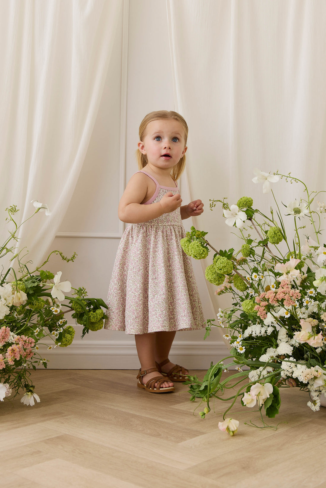 Organic Cotton Samantha Dress - Tully Mauve Childrens Dress from Jamie Kay NZ