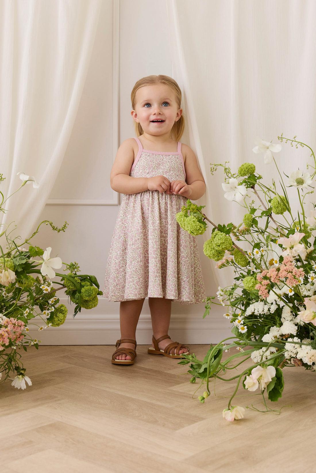 Organic Cotton Samantha Dress - Tully Mauve Childrens Dress from Jamie Kay NZ