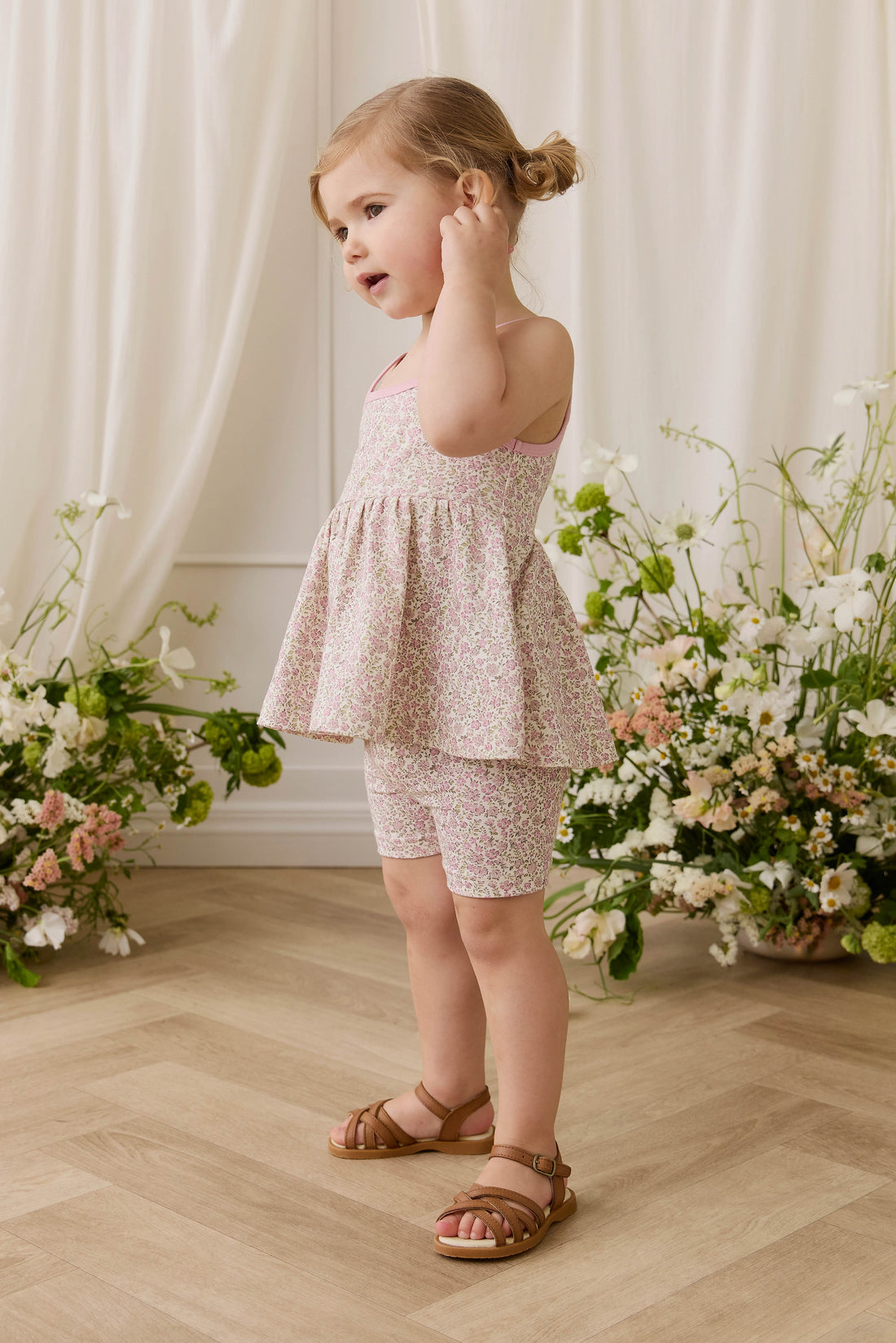 Organic Cotton Everyday Bike Short - Tully Mauve Childrens Shorts from Jamie Kay NZ