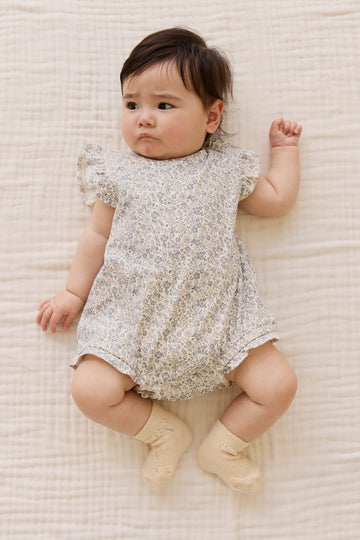 Organic Cotton Adrienne Playsuit - Tully Grey Childrens Playsuit from Jamie Kay NZ