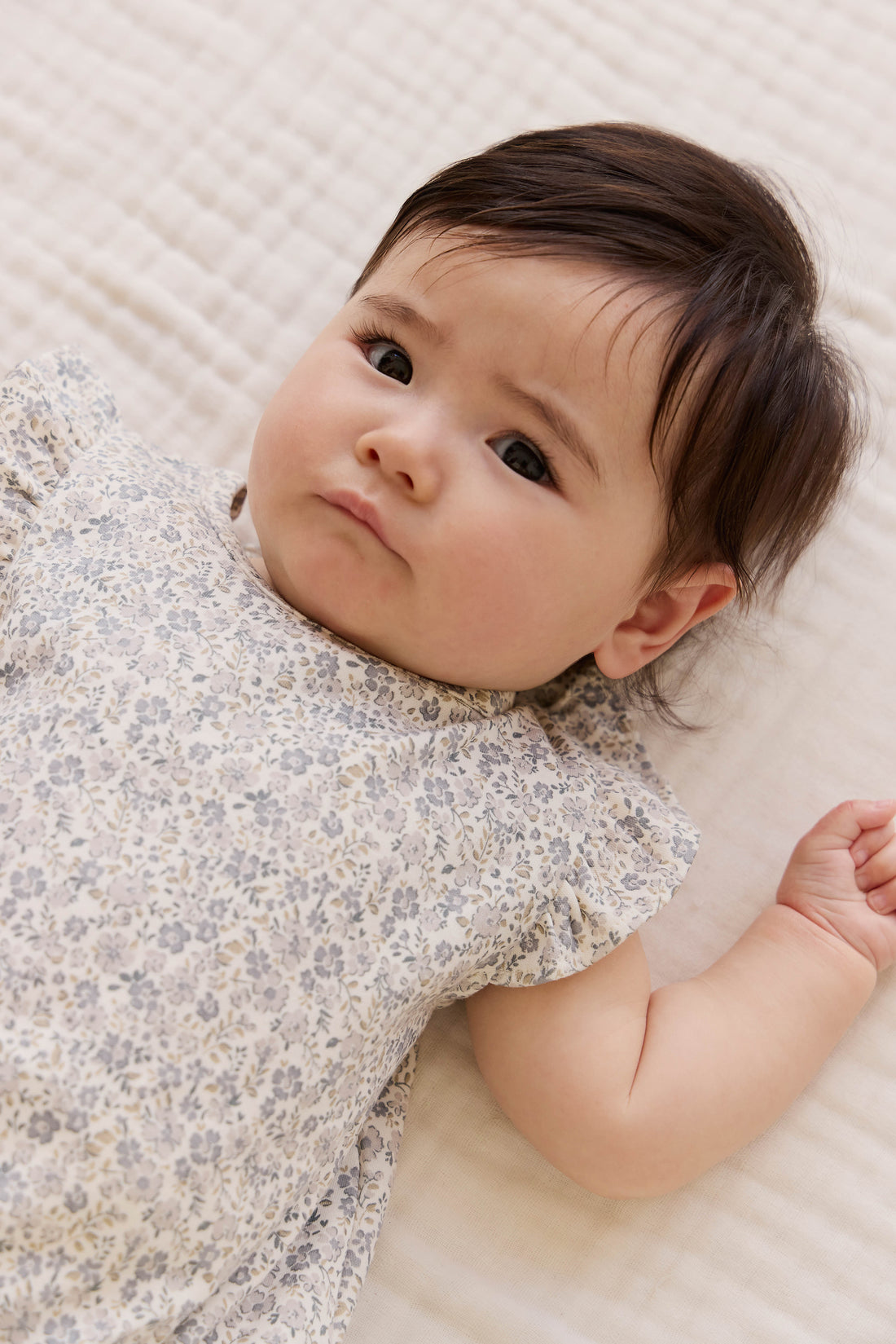 Organic Cotton Adrienne Playsuit - Tully Grey Childrens Playsuit from Jamie Kay NZ