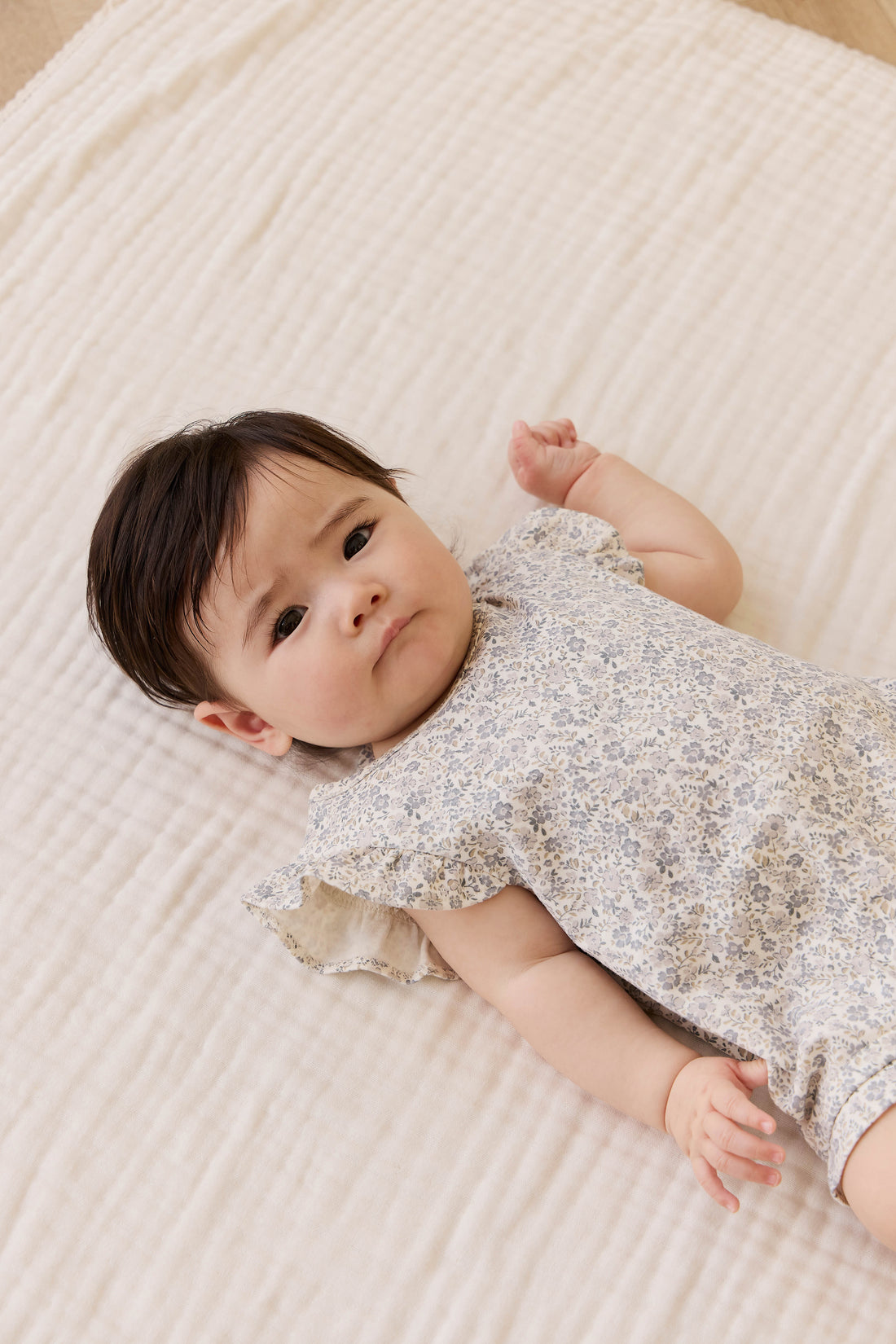 Organic Cotton Adrienne Playsuit - Tully Grey Childrens Playsuit from Jamie Kay NZ