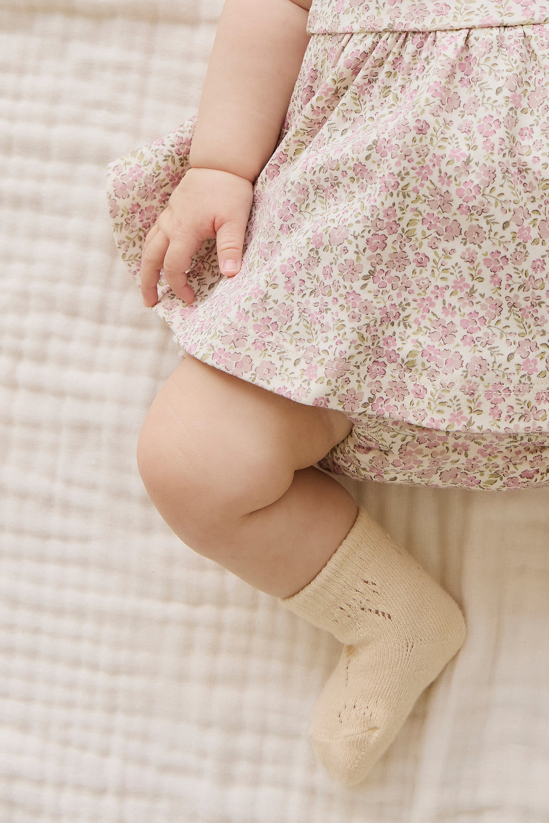 Organic Cotton Frill Bloomer - Tully Mauve Childrens Bloomer from Jamie Kay NZ