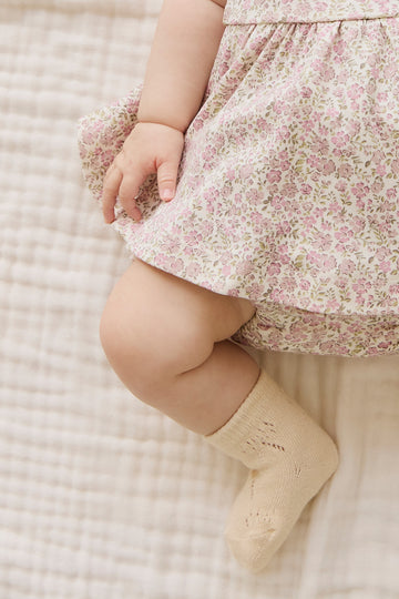 Organic Cotton Frill Bloomer - Tully Mauve Childrens Bloomer from Jamie Kay NZ
