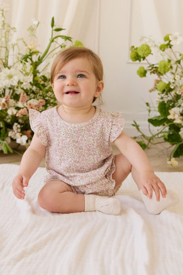 Organic Cotton Adrienne Playsuit - Tully Mauve Childrens Playsuit from Jamie Kay NZ