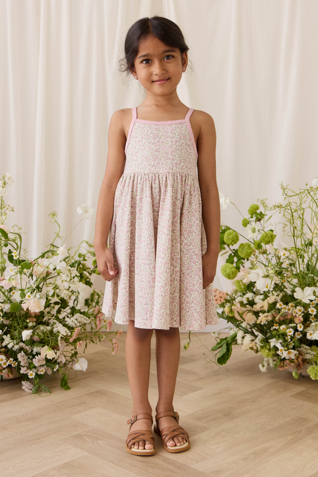 Organic Cotton Samantha Dress - Tully Mauve Childrens Dress from Jamie Kay NZ