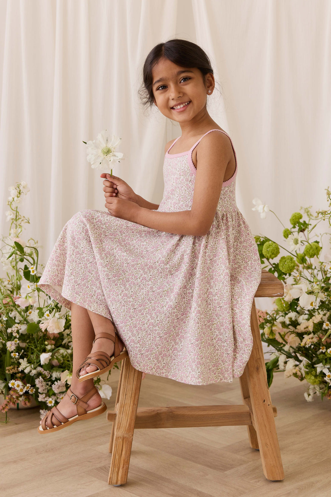 Organic Cotton Samantha Dress - Tully Mauve Childrens Dress from Jamie Kay NZ