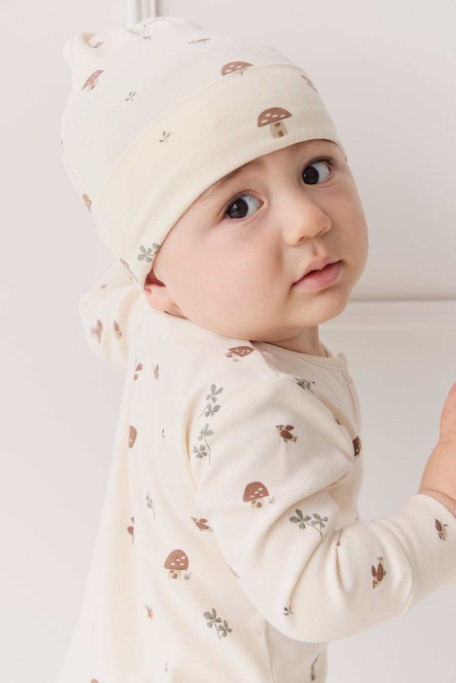 Organic Cotton Knot Beanie - Le Champignon Childrens Hat from Jamie Kay NZ