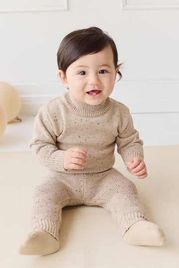 Matthew Jumper - Malt Fleck Childrens Jumper from Jamie Kay NZ