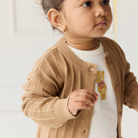 Emily Knitted Cardigan - Caramel Cream Childrens Cardigan from Jamie Kay NZ