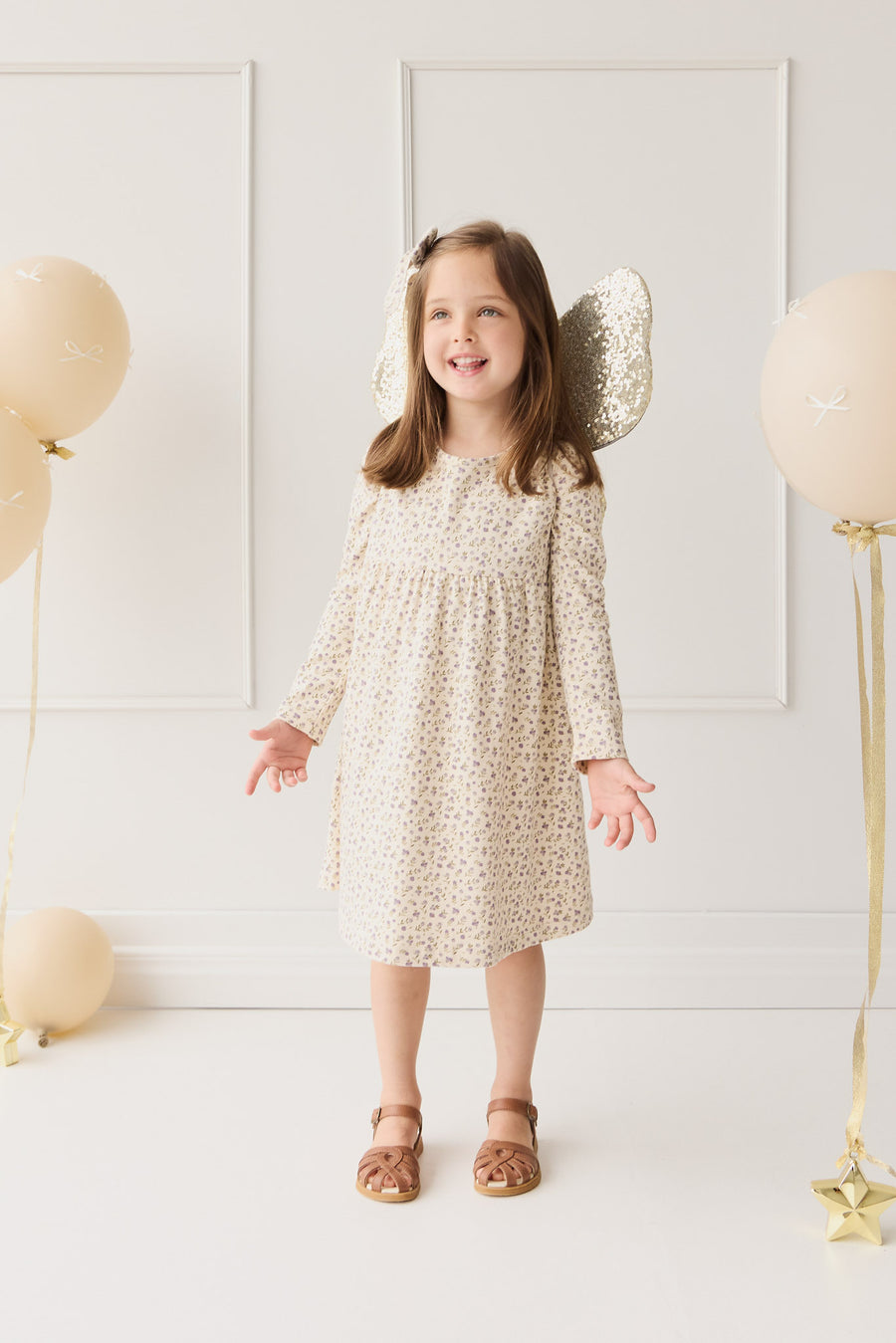 Organic Cotton Pixie Dress - Blueberry Field Raindrops Childrens Dress from Jamie Kay NZ