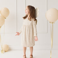 Organic Cotton Pixie Dress - Blueberry Field Raindrops Childrens Dress from Jamie Kay NZ